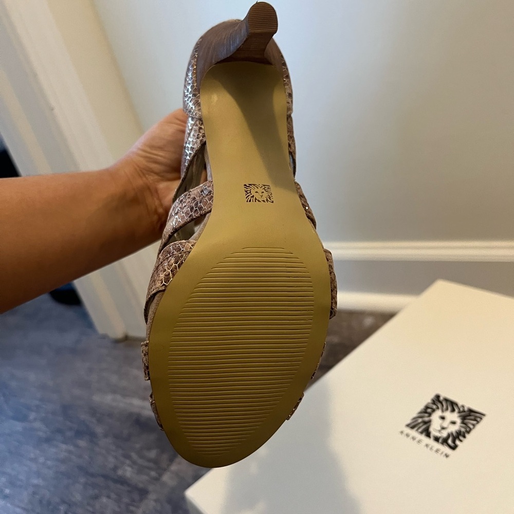 Anne Klein Snakeskin Strappy Heels - Picture 3 of 5